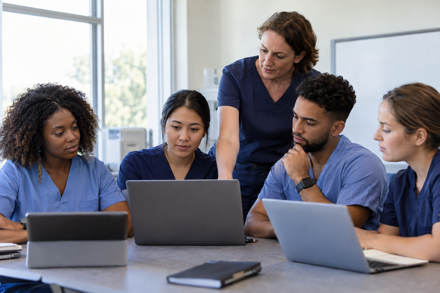 Diverse Iowa nurses attending a professional mandatory reporter training session